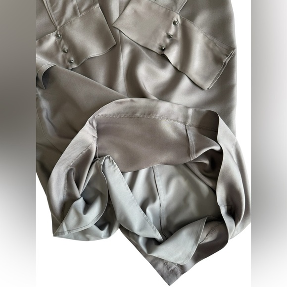 Banana Republic Heritage 100% Silk Sheath Dress Luxe Gray Seamed Midi Sz S NWT - Picture 12 of 12